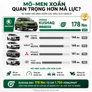 Xe 1.0 TSI có thực sự đủ dùng tại Việt Nam? So sánh Kushaq với Creta, Seltos, Xforce, Yaris Cross và HR-V