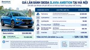 Giá lăn bánh Skoda Slavia tại Hà Nội bao nhiêu?